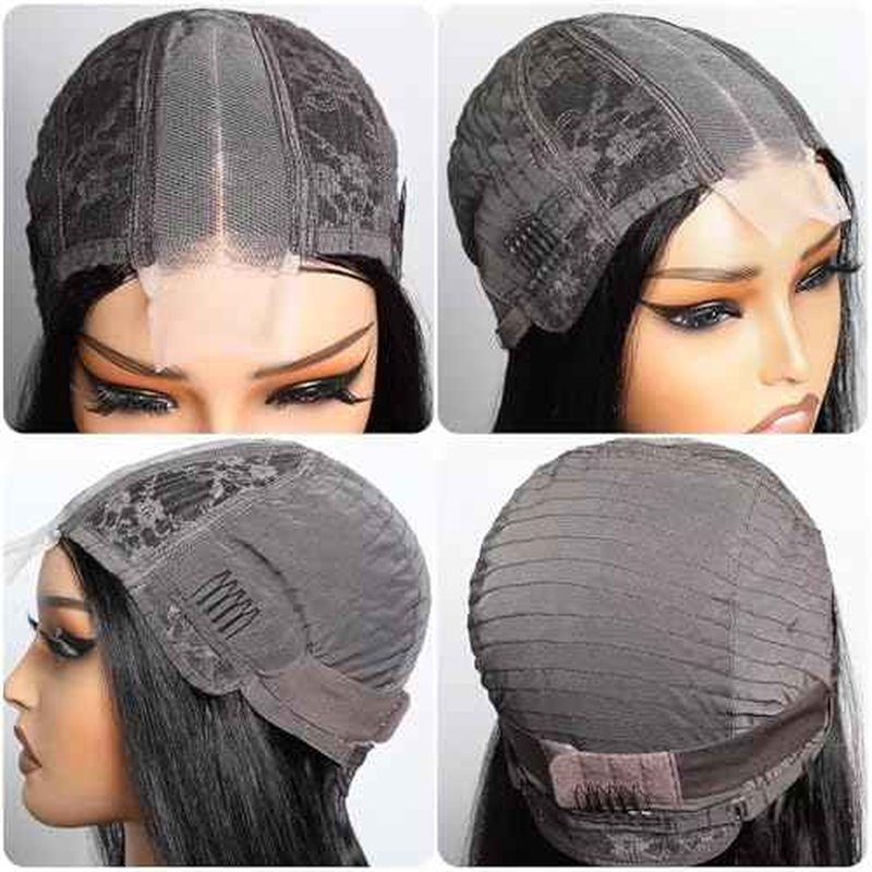 2 by 6 Kim K Glueless Wigs Human Hair Pre Plucked Easy Cut Middle Part Preference Human Hair wig 180% Wear and Go Wigs for Black Women (2¡¿6 black, 14 inch)