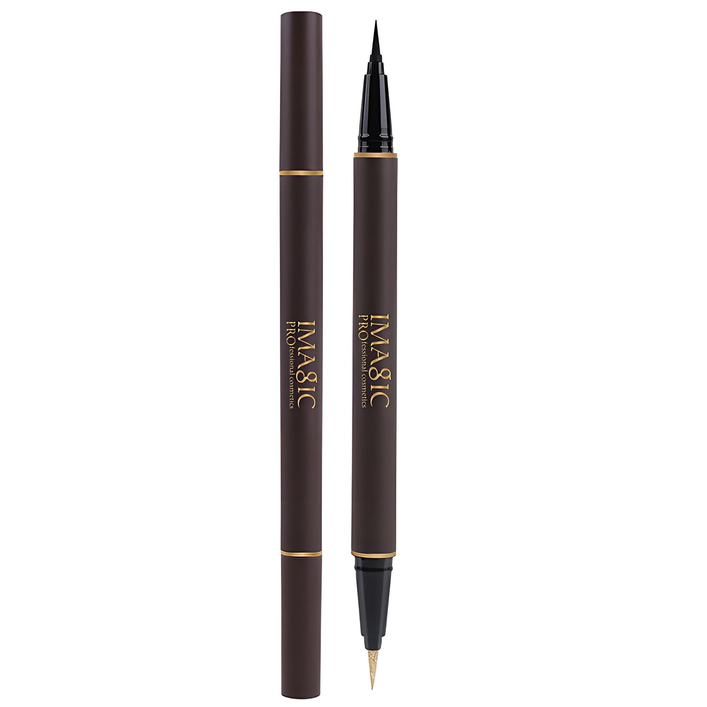 Wismee Double Head Eyeliner Pen, Waterproof Liquid Eyeliner, Long-Lasting, High-Pigmented Liner, Vegan & Cruelty-Free, Black & Gold
