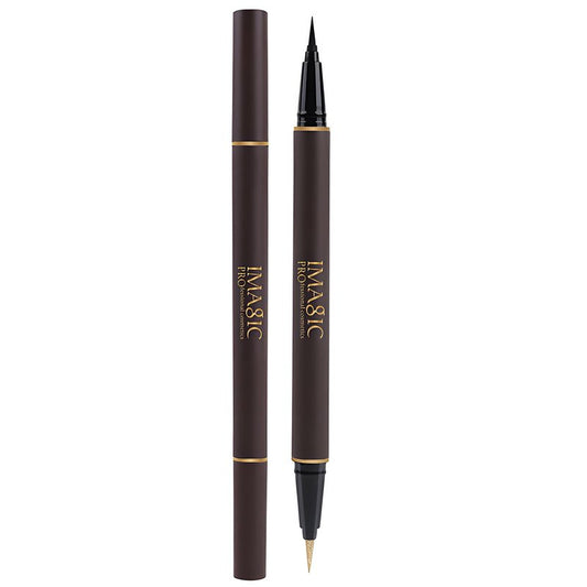 Wismee Double Head Eyeliner Pen, Waterproof Liquid Eyeliner, Long-Lasting, High-Pigmented Liner, Vegan & Cruelty-Free, Black & Gold
