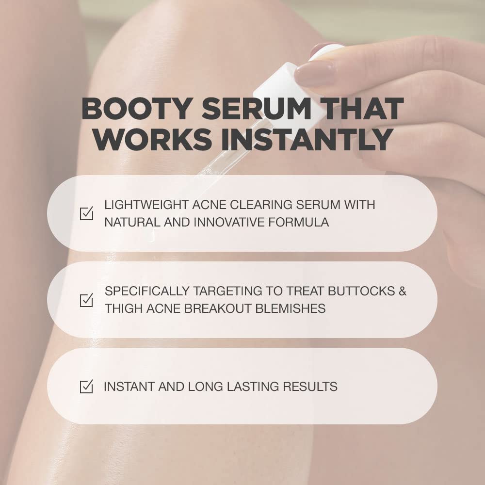Butt Scrub Wash and Butt Acne & Ingrown Hair Treatment Serum | AHA & BHA Butt Acne and Ingrown Hair Treatment For Bikini Area | Get rid of Butt Acne, Ingrown Hair, Back Acne, Strawberry Legs