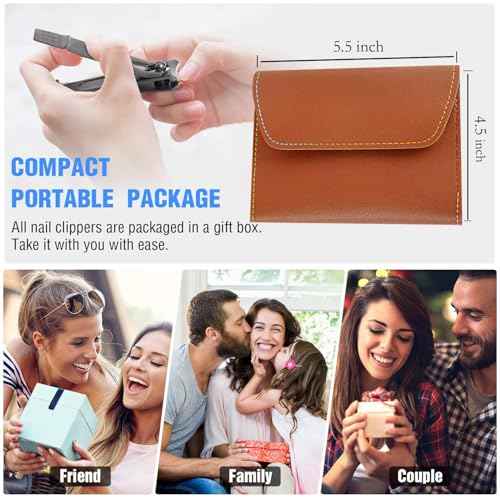 Manicure Pedicure Kit, Nail Clippers Set, Fingernail and Toenail Clipper Cutters, 16 Pieces Stainless Steel Professional Nail Care Tools with Travel Leather Case for Men Women Gift