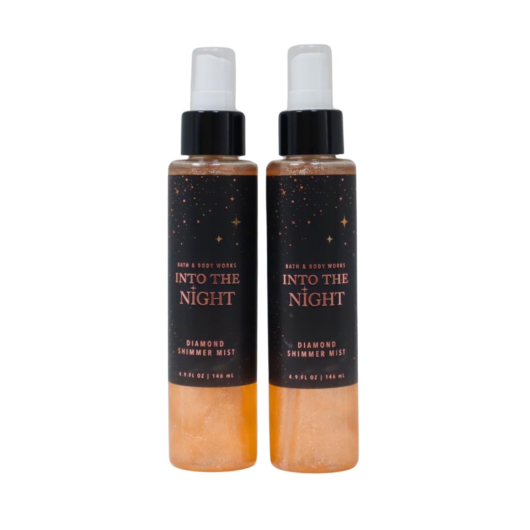 Bath & Body Works Into the Night Shimmer Mist 8 Fluid Ounce (2023 Limited Edition) Pack of 2 Gift Set