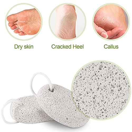 2PCS Natural Pumice Stone, Asqraqo Lava Pedicure Tools Hard Skin Callus Remover for Feet and Hands - Foot File Exfoliation to Remove Dead Skin, and Callusess
