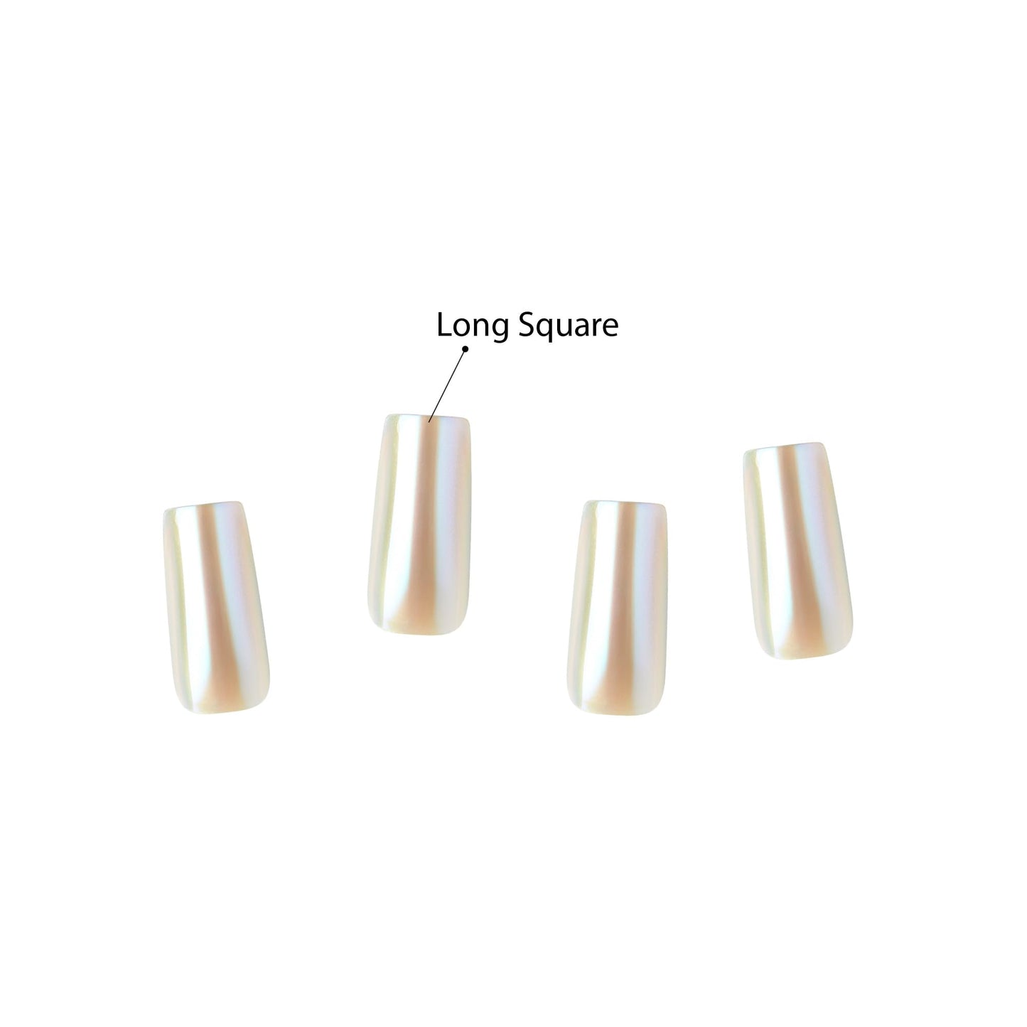 GoldFinger False Nails Kit, Special Chrome Effect, Long Square Metallic Silver Design Nail, Long-Lasting Hottest Trend Press on Nails, Convenient & Easy to Apply