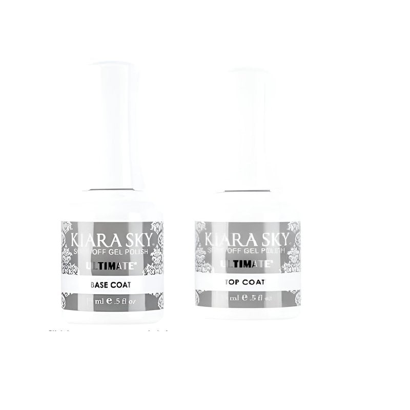 KIARA SKY Ultimate Gel Top Coat & Base Coat Duo 15ml | Soak Off Gel Polish Formula