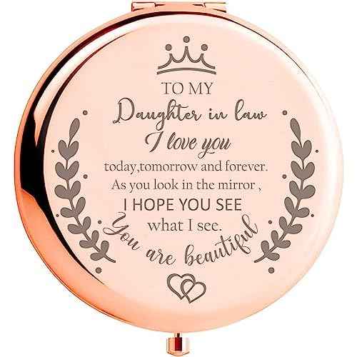 Soulpetals Daughter in Law Gifts Compact Mirror for Daughter in Law Gifts from Mother in Law for Wedding Day Birthday Christmas