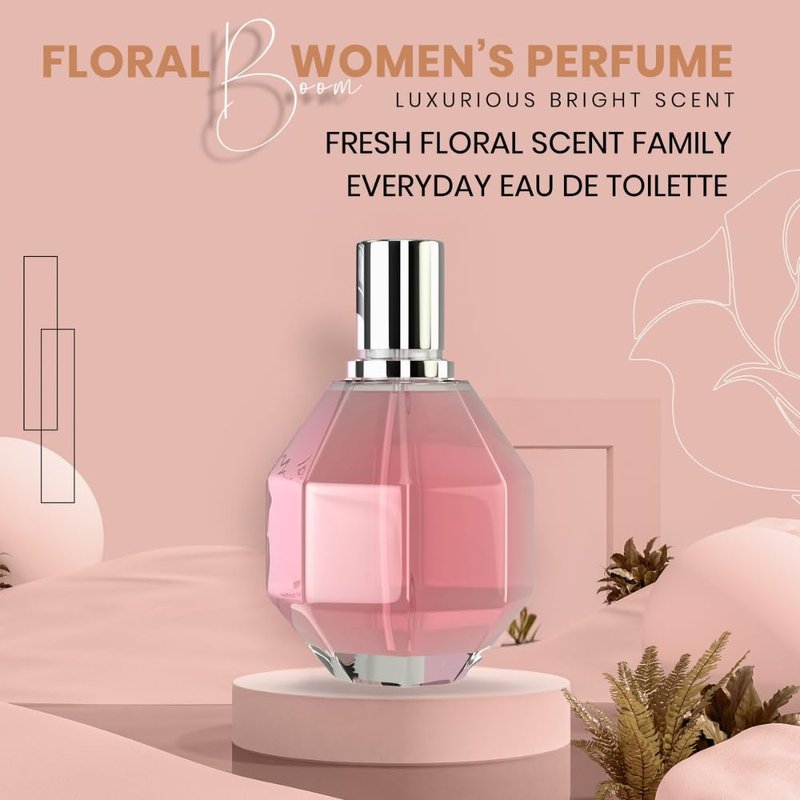 Sandora Fragrances FLORAL BOOM Women's Perfume – Floral, Bergamot and Osmanthus; Orchid, Jasmine, Rose, Freesia and African Orange Flower; Patchouli, Musk and Vanilla – (3.4 fl oz / 100 ml)