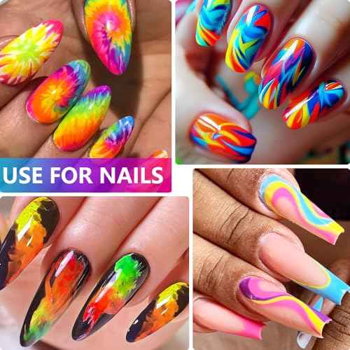 Neon Pigment Powder for Nails Eyeshadow - 36 Colors Fluorescent Neon Rainbow Smoke Nails, 3D Nail Art Pigment Powder for Acrylic Nails, Halloween Neon Makeup Pigment Eyeshadow Liner