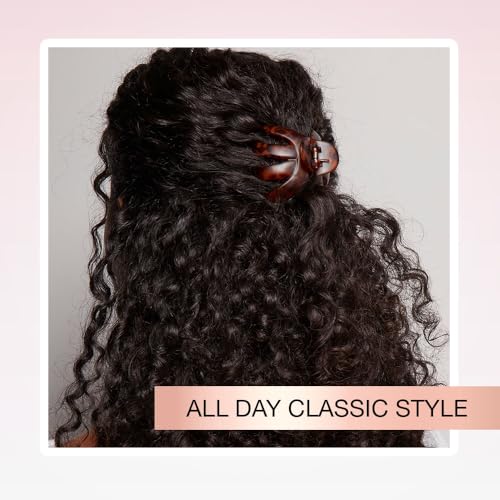 Scunci by Conair jaw claw clips - hair accessories for women - claw clips for thick hair - claw clip - Octopus Clip - Tortoise Brown & Black - 2 Count