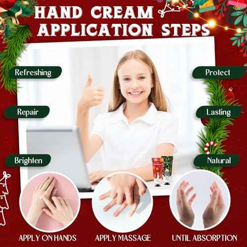 24 Christmas Hand Cream Gift Set Christmas Stocking Stuffers Hand Cream Travel Size Care Cream Bulk Mini Hand Lotion for Dry Cracked Hands Employees Colleagues Teacher Gifts