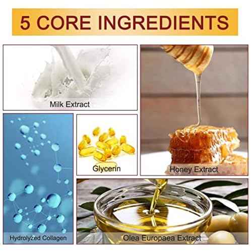 CGBOOM 3 Pairs Hand Masks Moisturizing Gloves, Hand Skin Repair Renew Mask Infused Collagen, Vitamins + Natural Plant Extracts for Dry, Aging, Cracked Hands (Honey and Milk)