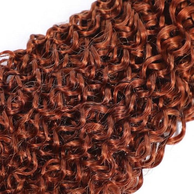 Reddish Brown Human Hair Bundles Curly Wave Color #33 Copper Red Brown Wet and Wavy Unprocessed Native Virgin Raw Trippy Hair Extensions 3 Bundles 16 18 20 Inch Quick Weave Double Weft for Black Woman