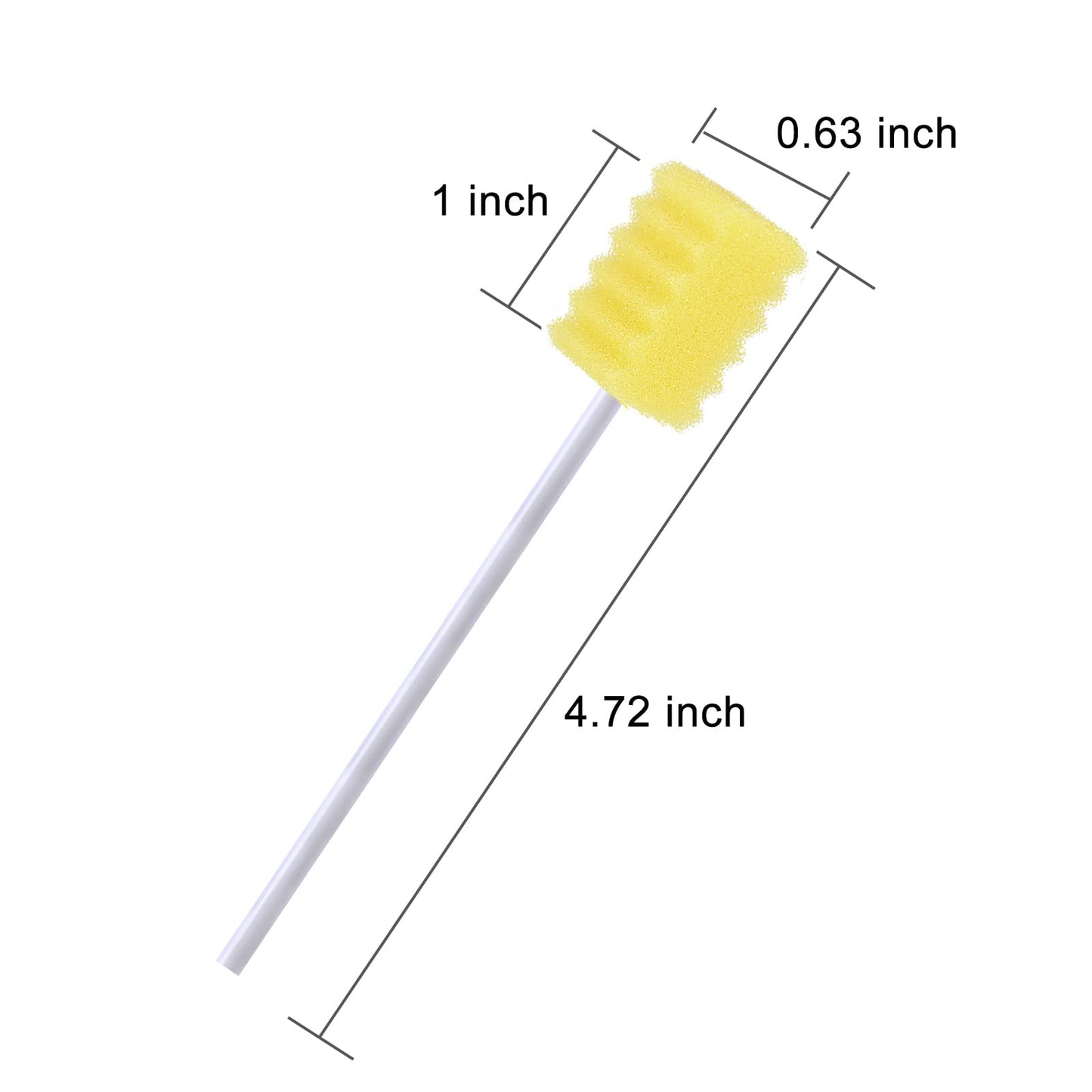 100 Pcs Disposable Mouth Swabs Sponge, BVN Oral Swabs, Oral Care Swabs Disposable, Mouth Swabs, Unflavored and Sterile Disposable Dental Swabsticks for Mouth Cleaning, Sawtooth-Shaped Yellow.