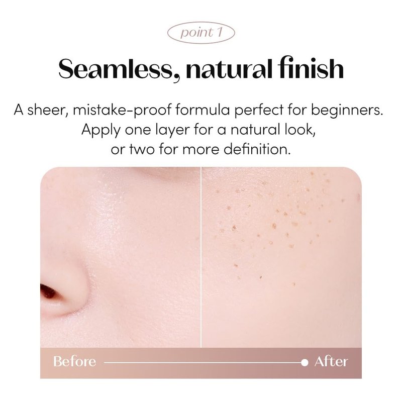 ETUDE Naturally Freckle Pen (light brown), Natural Looking Faux Freckles, Waterproof, Easy Control Sponge Tip, Multi use for Brow Hair Strokes and Lip Liner (0.5g)