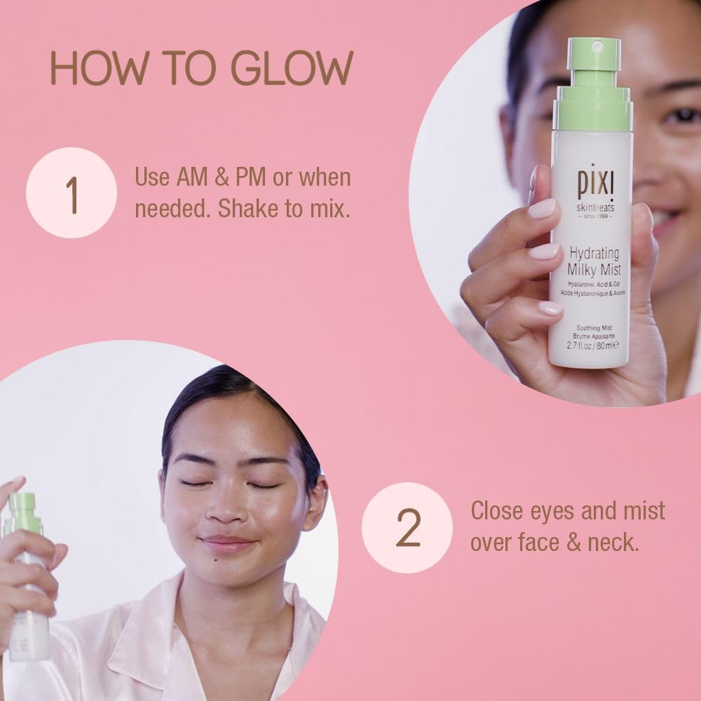 Pixi Beauty Milky Mist 2.70 Fl Oz | Hydrating Moisturizer for Dry Skin | Infused with Hyaluronic Acid