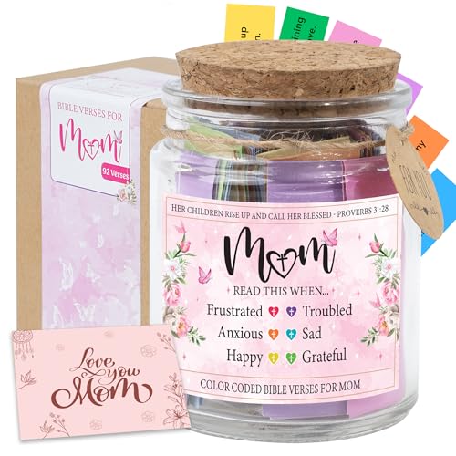 Bible Verses Jar For Mom, Christian Gifts For Women, Birthday Gifts For Women, Mothers Day Gifts From Daughter
