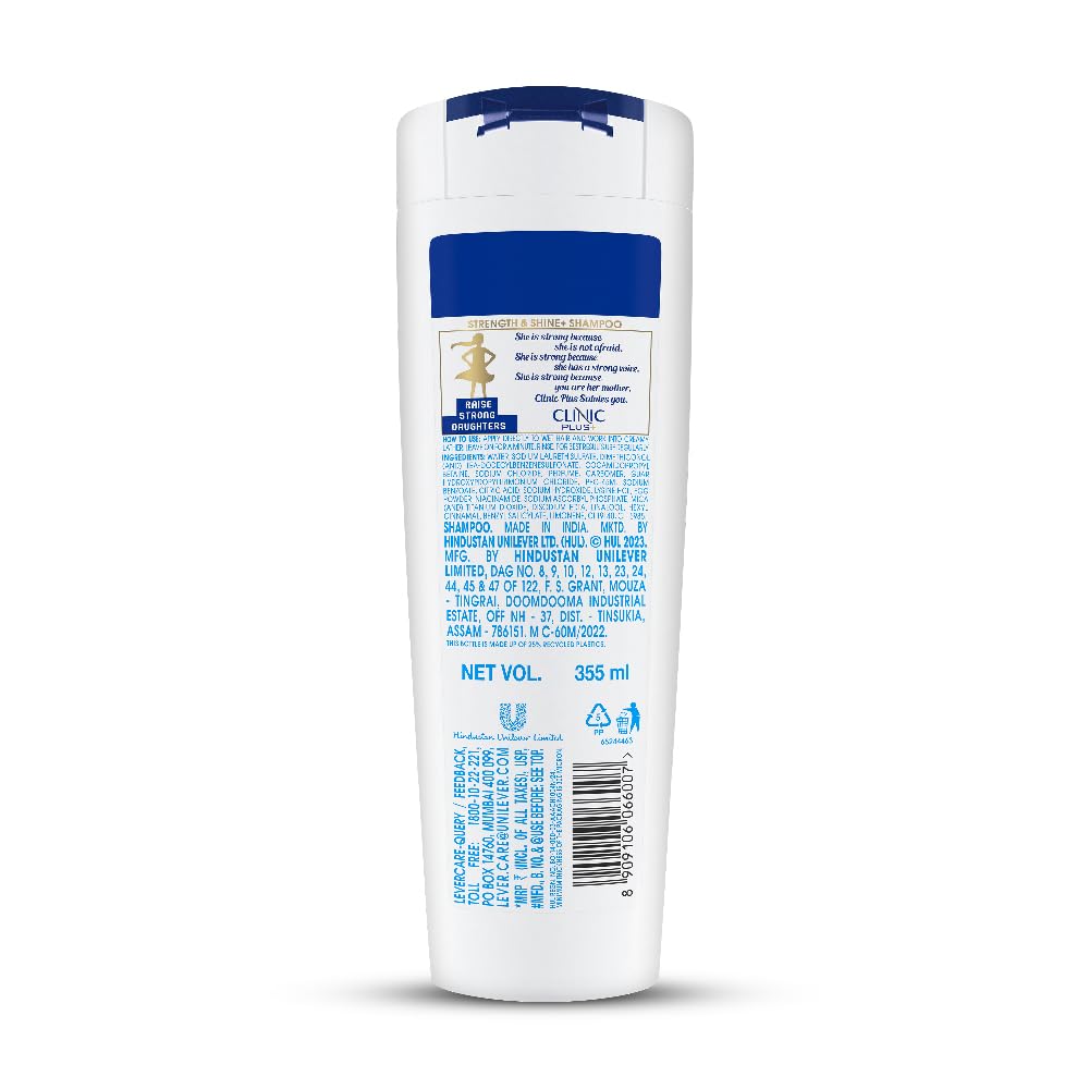 Clinic Plus Shampoo Strength and Shine with Egg Protein 355 ml / 12 fl oz