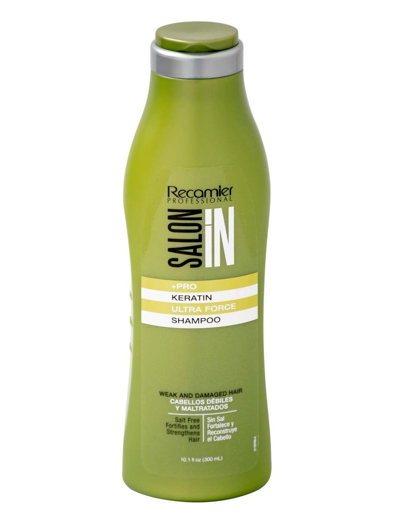 Salon In by Recamier | Keratin Ultra Force Hair Shampoo and Conditioner Set (10.1 fl oz / 300 ml) | Repair & Strength