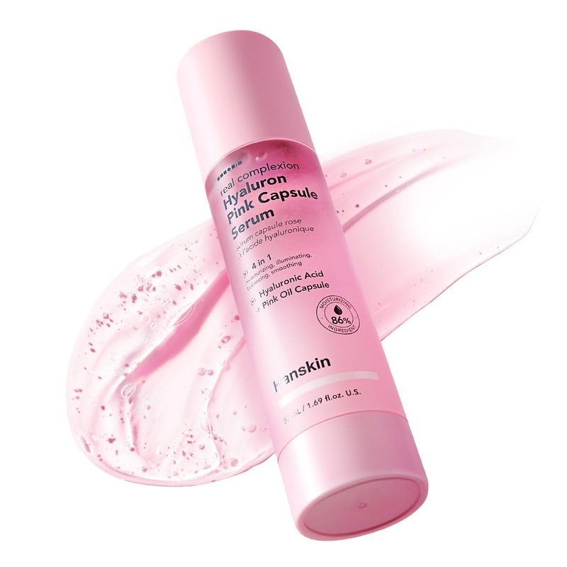 Hyaluron Pink Capsule Serum - 6-Layer Hyaluronic Acid for Deep Hydration & Glass Skin Glow | Vitamin B12 Moisturizing Serum | 1.69 fl oz