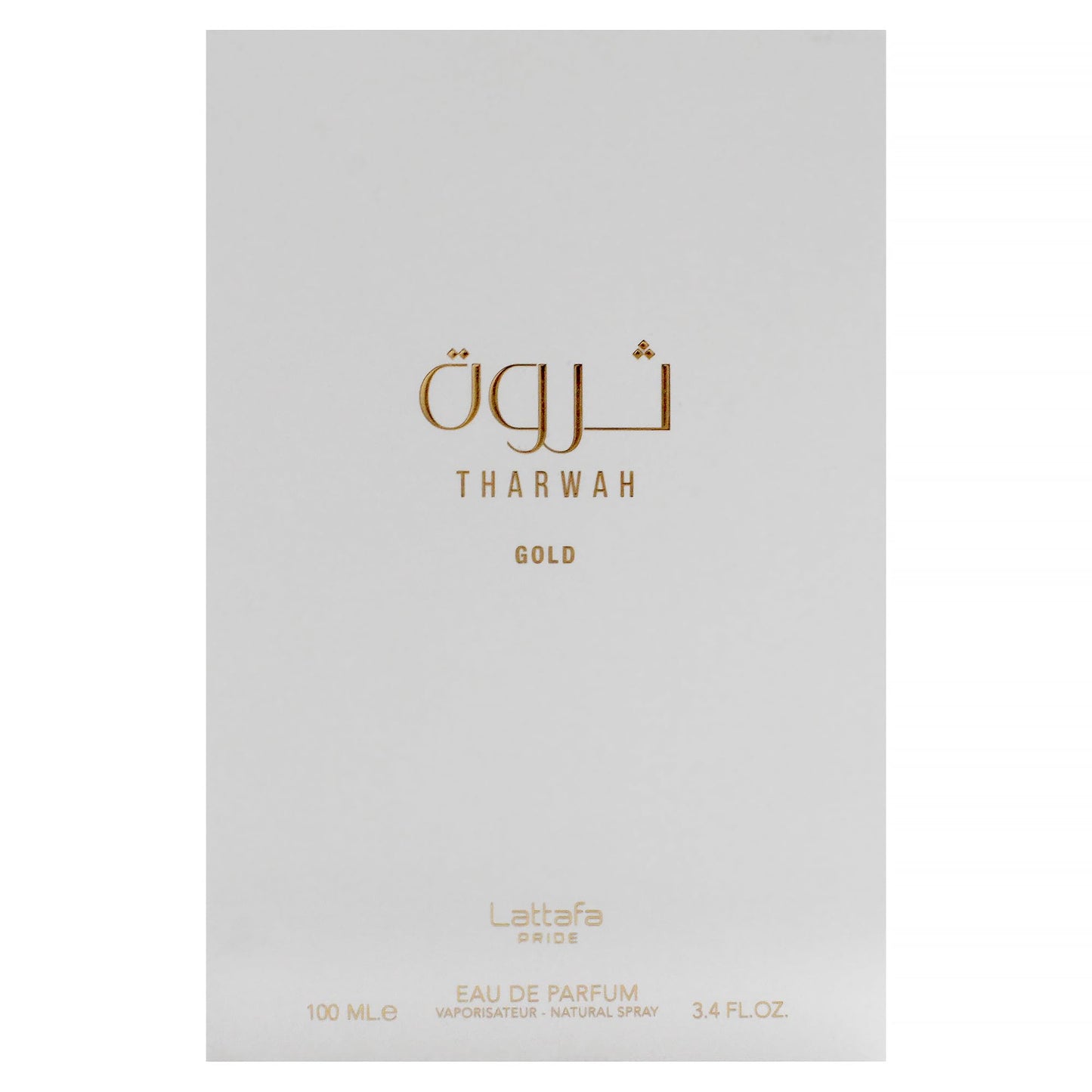 Lattafa Perfumes Tharwah Gold for Unisex Eau de Parfum Spray, 3.4 Ounce