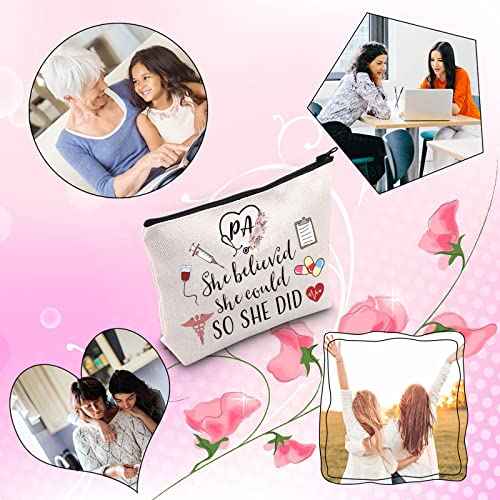 TSOTMO Physician Assistant Gift She Believed She Could So She Did 2022 Nurse Graduation Gift Makeup Bag (She Believed PA)