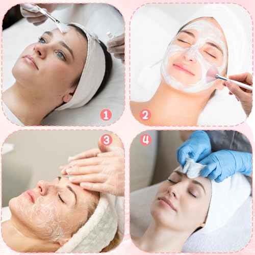 Ouligay 20 Pcs Facial Brushes Esthetician, Soft Fan Brush for Women Girls, Face Mask Brush Applicator for Mud Cream, Makeup Women Cosmetic Tools (Pink White)