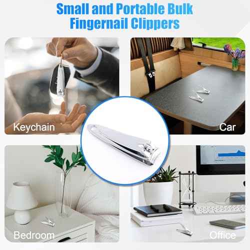 HOFASON 100 Pcs Nail Clippers Bulk for Men Women Adult, Professional Stainless Steel Fingernail & Toe Nail Clipper Cutter Set Travel Manicure Pedicure Trimmer Kit Gift for Homeless Supplies