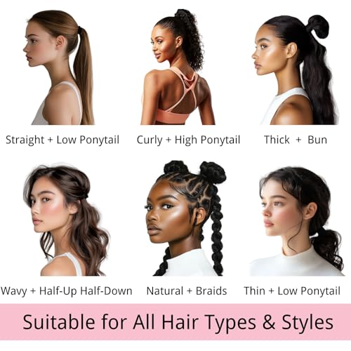 LuSeren 120PCS Black Hair Ties for Thick Hair ? Seamless No Damage Elastic Ponytail Holders, Black Hair Band,Bulk Nylon Hair Elastics for Women