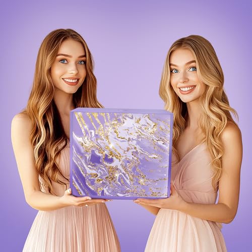 Christmas Gifts for Women, Birthday Gifts for Women, Christmas Gifts for Mom Spa Gifts for Wife, Girlfriend, Sister Christmas Gift, Gift Set Idea for Her-Purple Gift Basket