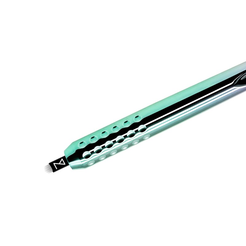 PACK OF 10 - Mellie Microblading Disposable Microblading Pen with Pigment Sponge Disposable Tool For Creating Eyebrows Microblading Supplies (Rainbow, U18 .18mm)