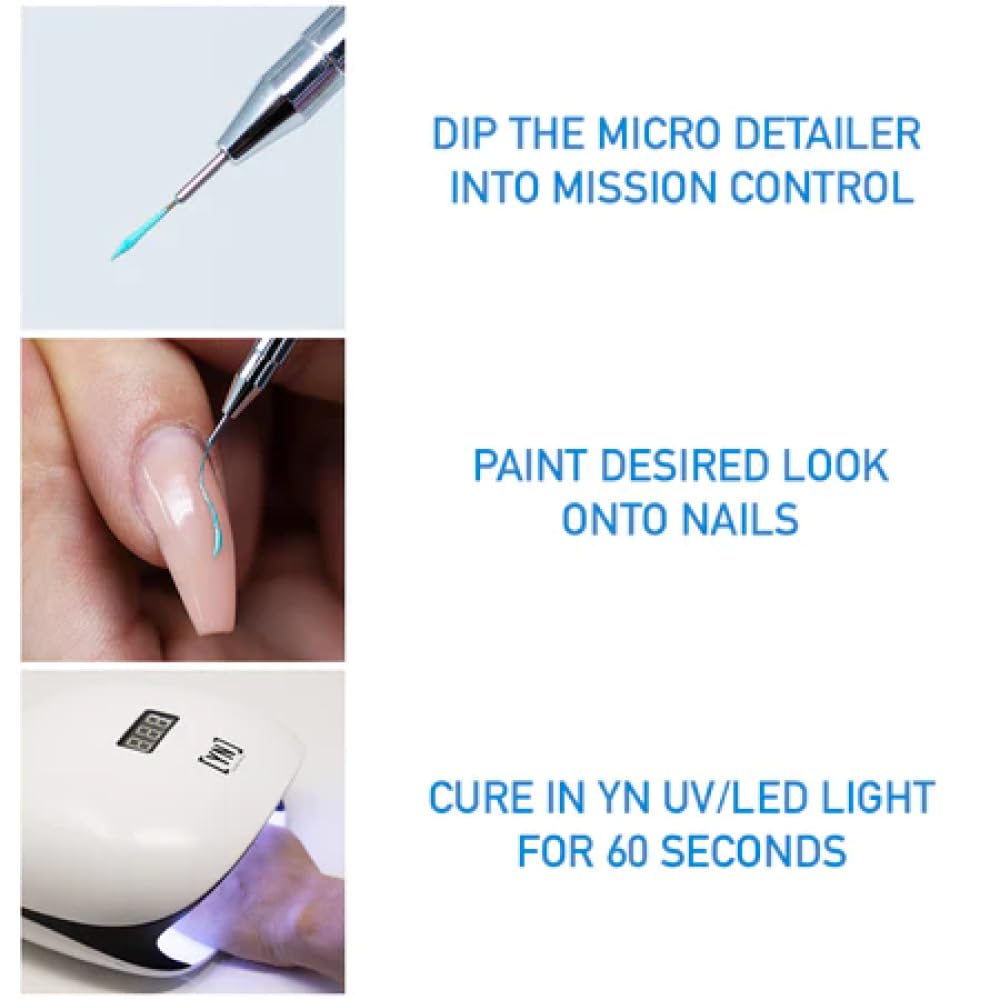 Young Nails Mission Control Gel Paint for Nail Art - Professional Precision Liner & Design Polish, UV/LED Cure, Rich Pigment & Shine, Nail Art Gel Liner for Detailed Designs, Gel Pot