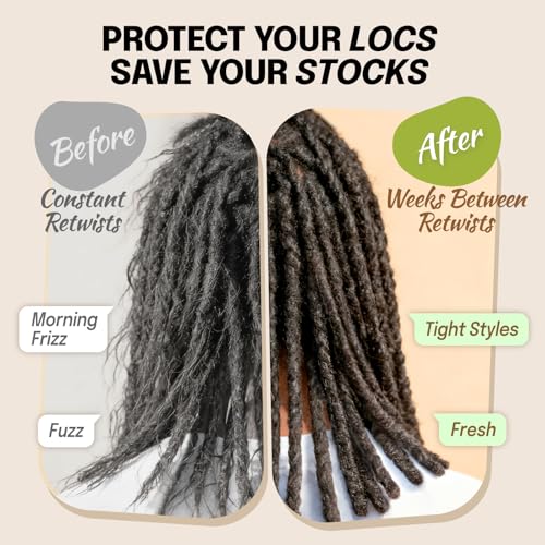 Large Satin Bonnet for Men Sleeping: Loc Cap Dreadlocks for Curly Braids Wave, Silky for Frizzy Hair Smooth, Adjustable No Slip Black