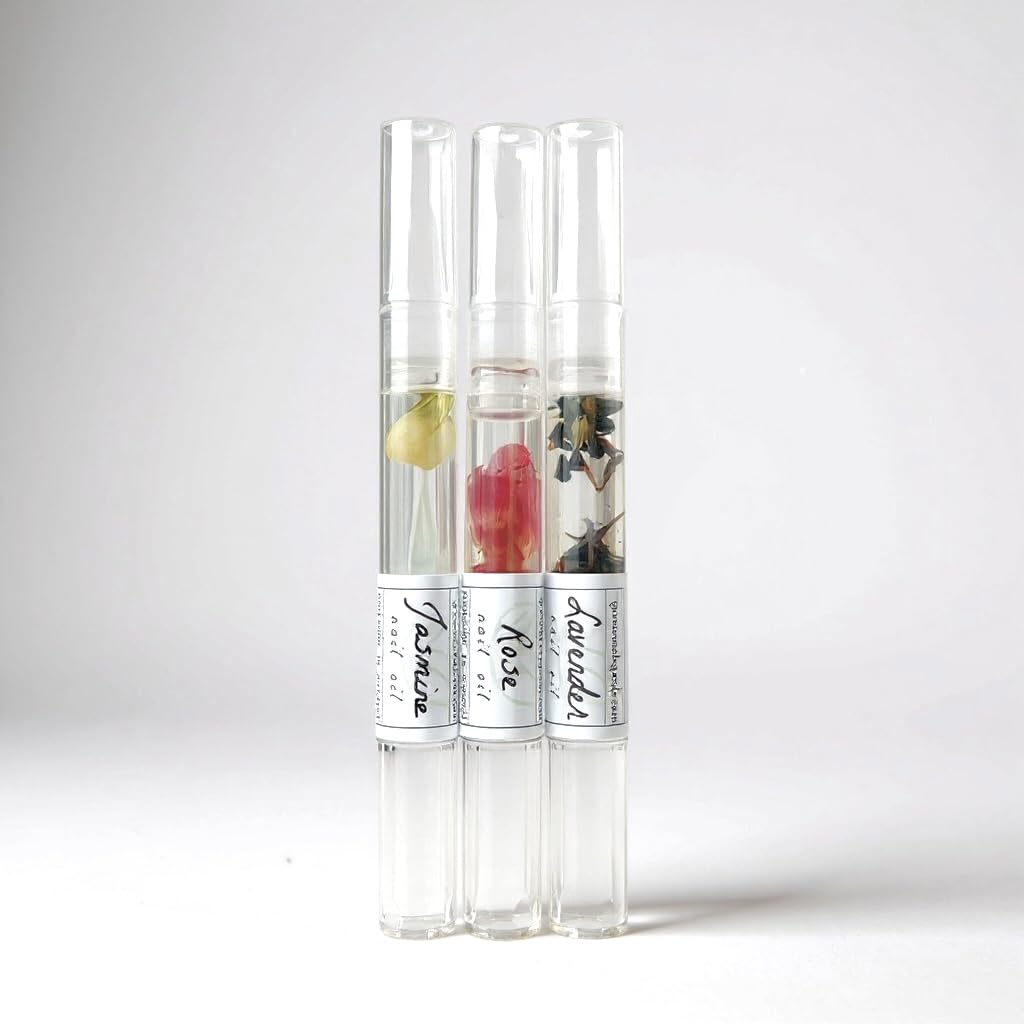Greenmade Goods Lavender Jasmine Rose Cuticle Oil Trio, 3-Pack Gift Set