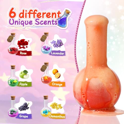 MeCids Magic Potion Bubble Bath Bombs for Kids -Bath Color Tablets Bath Potions for Toddlers Ages 4-12 Fun Science Kit Gift for Birthday, Halloween£¬Christmas- 6 Pack
