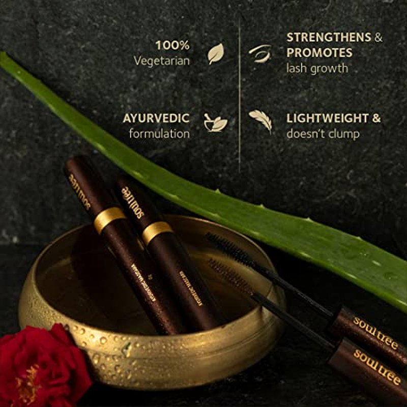SoulTree Ayurvedic Mascara - Black Colour, 6gm