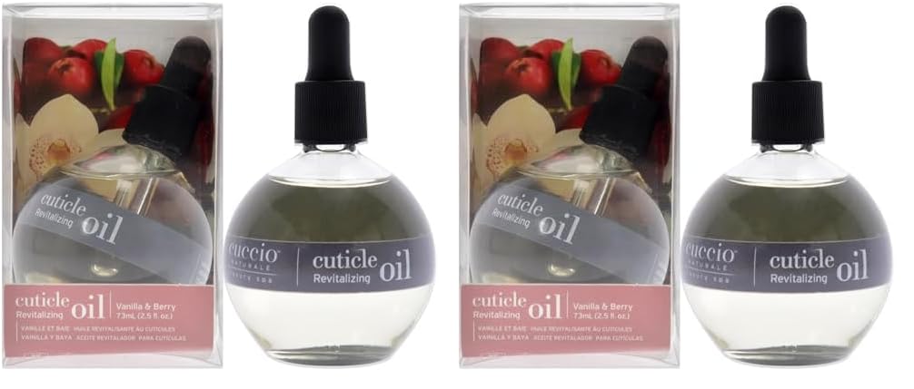 Cuccio Naturale Revitalizing Hydrating Cuticle Oil - Repair Damaged Skin & Nails - Vanilla Bean & Sugar - 2.5 Oz (Pack of 2)