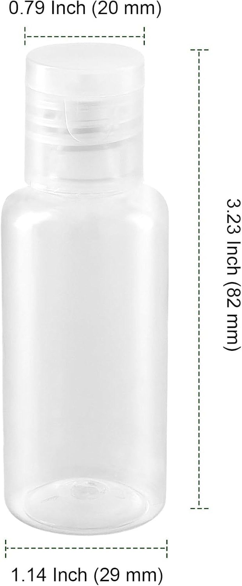 Clear Plastic Empty Travel Bottles - 100 Pack 1oz/30ml with Flip Cap | Refillable for Travel & Daily Use