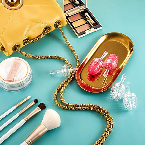 Maitys 18 Pieces Empty Lip Gloss Tubes Honey Pots Shaped Plastic Gloss Container Mini Clear Refillable Lip Balm Bottle Container with 2 Pieces Plastic Funnels for Women DIY Cosmetics, 6 ml