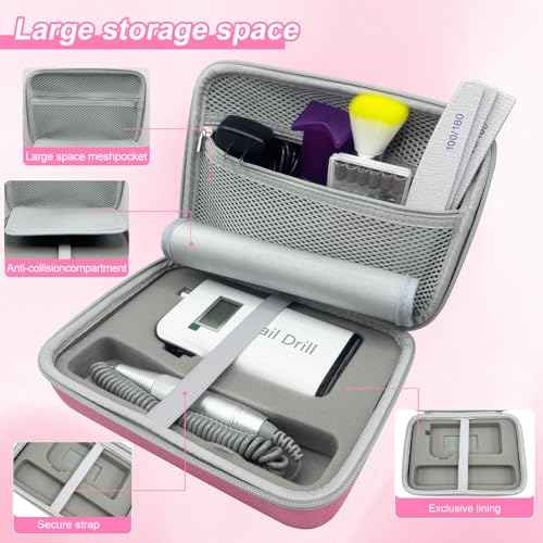 Nail Drill Machine Storage Case Compatible with MelodySusie/MOCOWIND Professional Electric Nail Drill Machine, for Travel Nail Drill Machine Storage Pouch Professional Bag (Case Only)