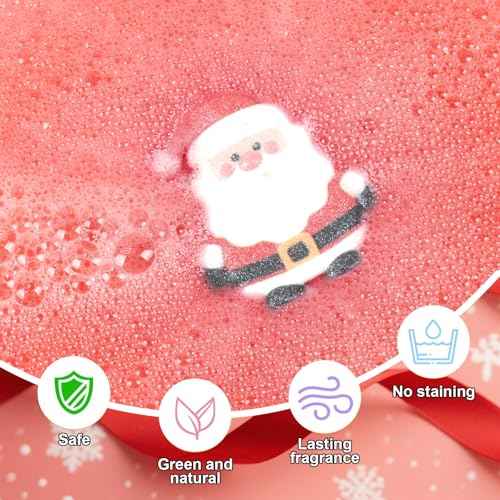 Christmas Bath Bombs for Kids & Women, Handmade Bath Bomb Gift Set of 12 Festive Shapes, Perfect Stocking Stuffers for Teen Girls & Boys, Skin Care Bathbombs as Christmas Gifts for Kids