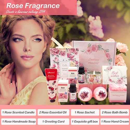 Birthday Gifts for Women, Spa Gift Sets for Women, Bath Set Self Care Package for Her, Get Well Soon Gift Basket for Best Friends Mum Sister, Graduation Gift Thinking You Gift Box