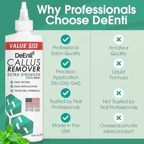 Callus Remover for Feet, Extra Strength Foot Callus Remover Gel, 16oz Salon Grade Home Pedicure Supplies for Dry Skin, Cracked Heel, Professional Strength Foot Care, Cool Mint
