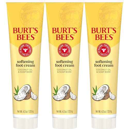 Burt's Bees Softening Foot Cream with Coconut Oil and Soap Bark, 4.3 Ounces, Pack of 3