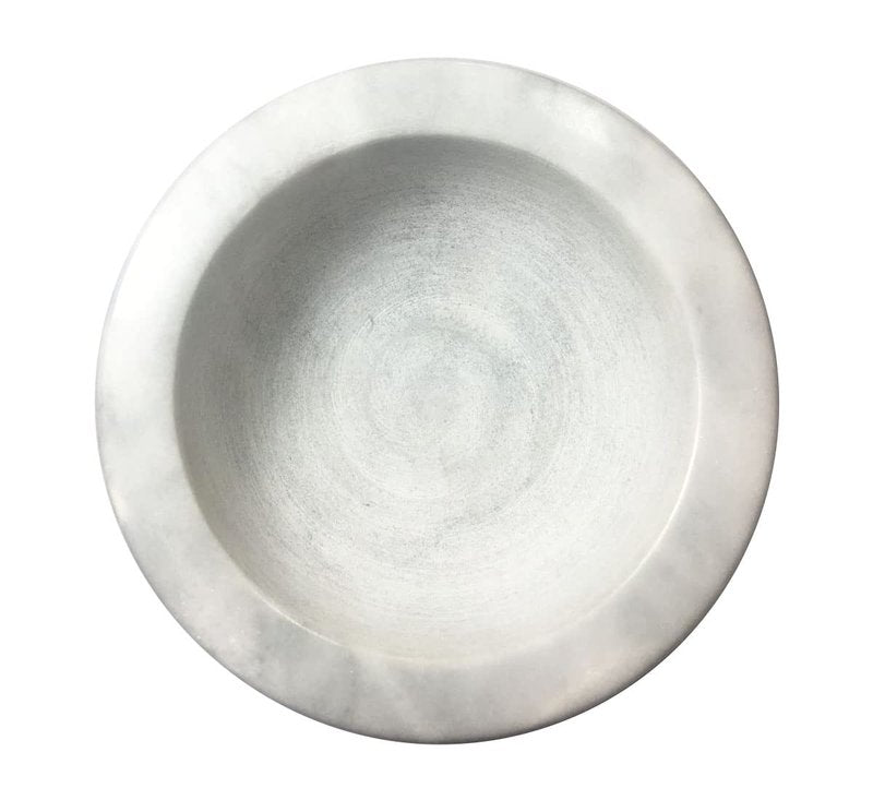 Yepmlrt Marble Shaving Bowl，Handcrafted White Marble Later，Shaving Soap & Cream Bowl for Men，Lather Mug with Interior Grooves Builds a Rich.
