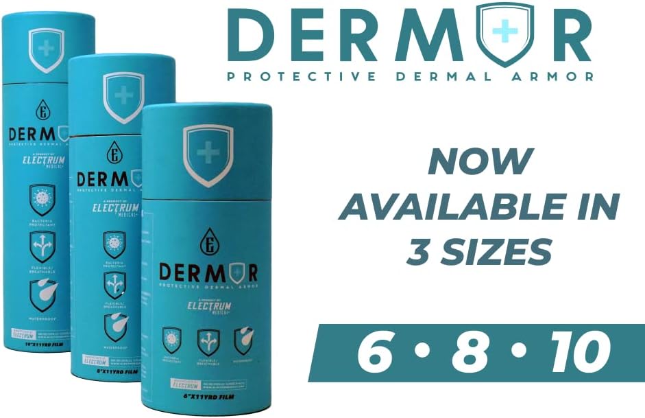 Electrum DERMOR Tattoo Aftercare Bandage Roll - Waterproof, Latex-Free Adhesive | 6" x 11 YD, Up to 100 Applications