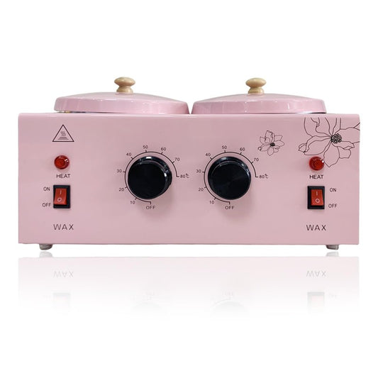 FHATSJ Portable Single Pot Wax Warmer for Painless Hair Removal, Fast Temperature Adjustable Wax Heater with Large Wax Pot for Facial Skin Body SPA Salon Equipment Beauty Salon (Pink-Single Pots)