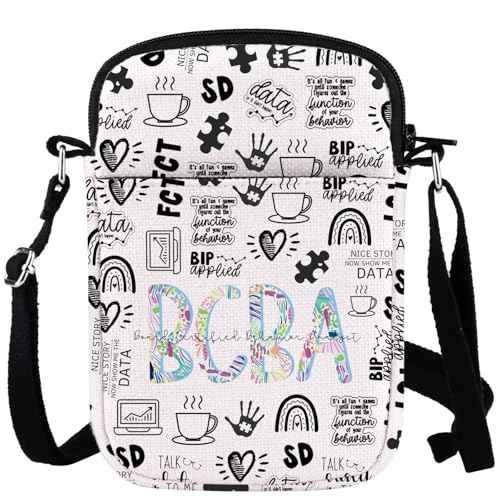 WCGCKO Behavior Therapist Gift Certified Behavior Analyst Gift BCBA Crossbody Purses Bag Messenger Bag For Women (BCBA boa CR)