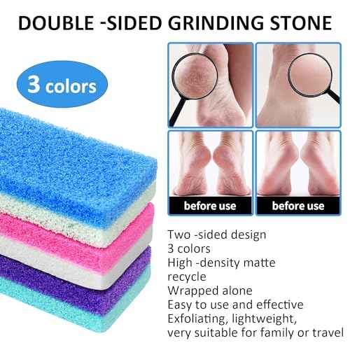 6Pcs Professional Pedicure Foot Pumice Stone for Feet Skin Callus Remover and Scrubber for Dead Skins Sided