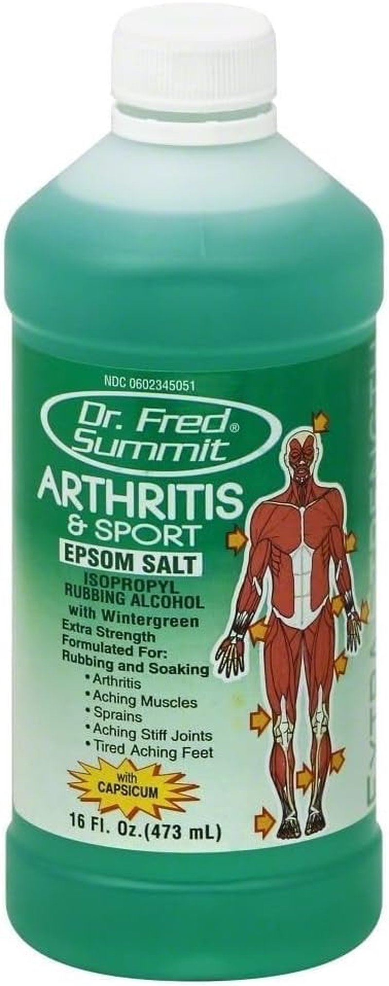Epsom Salt Rubbing Alcohol 16oz - Pain Relief & Muscle Relaxation | Pack of 2