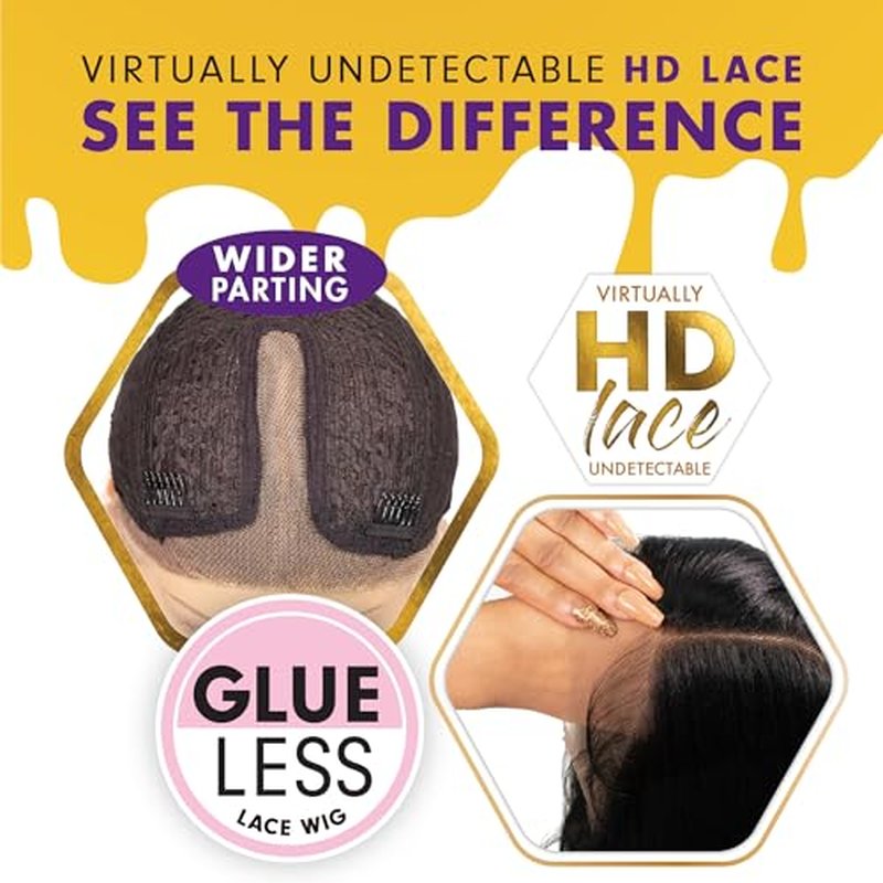 Sensationnel Butta Lace Wigs - Unit 2 Extra Wide 5 Inch Deep Parting Synthetic Preplucked Hairline Glueless Lacefront (1B OFFBLACK)